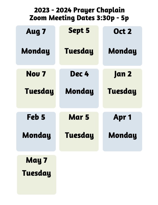 Prayer Chaplain Schedule